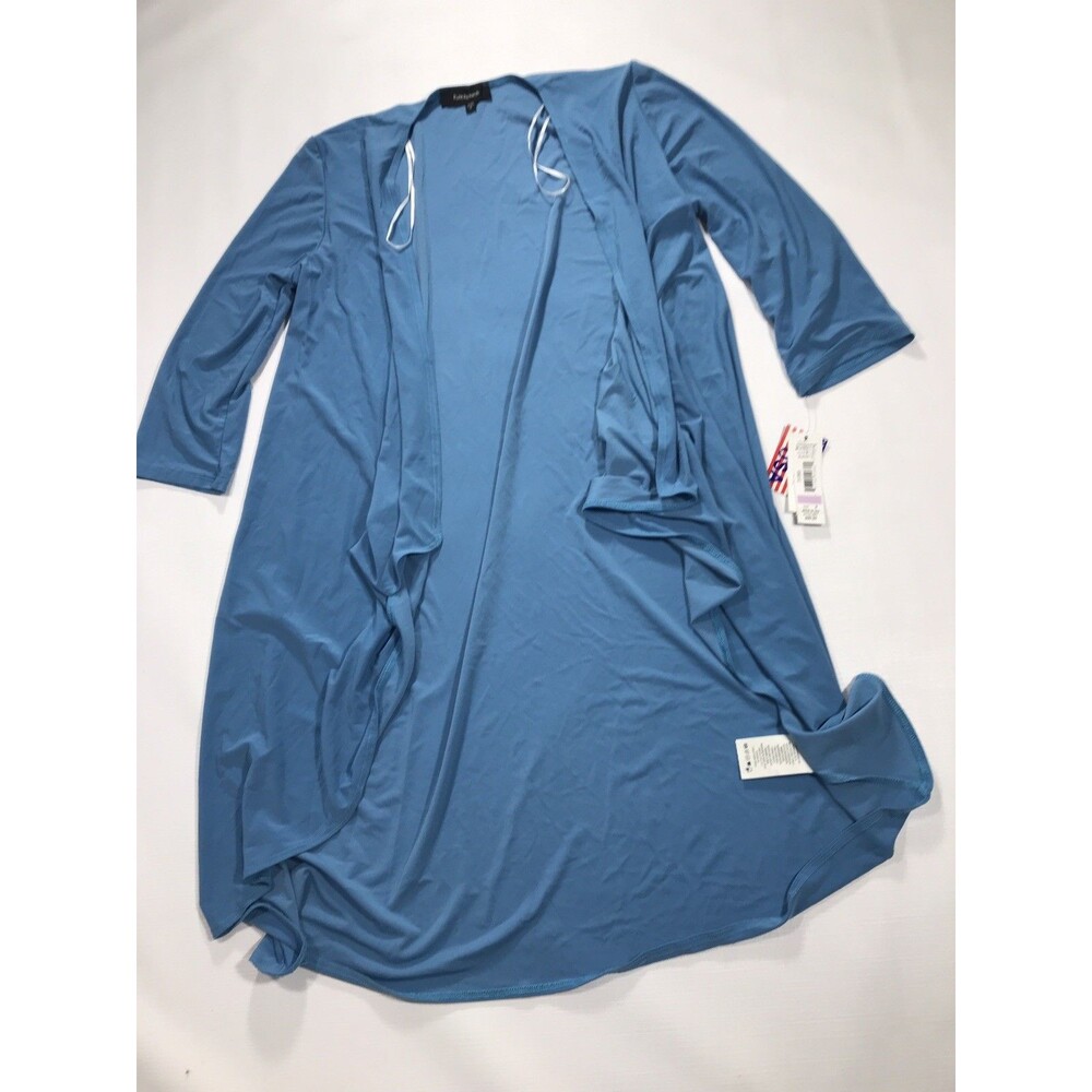 R&M Richards Drape Cardigan Size 6 Easy Care Stretch Light Blue Wedding Duster